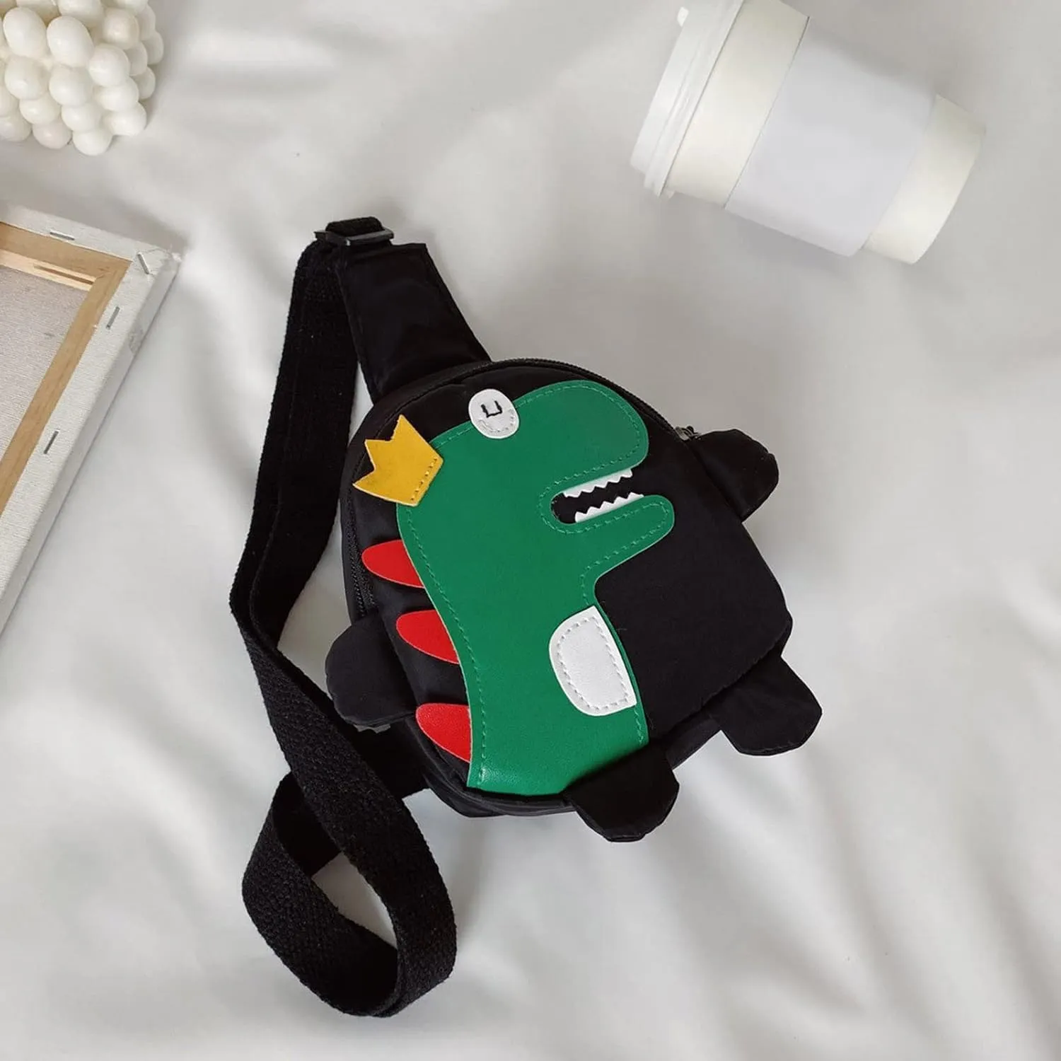 Small Sling Backpack Crossbody Bag Girls And Boys Childrens Fashion Cartoon Dinosaur Chest Bag Nylon Adjustable
