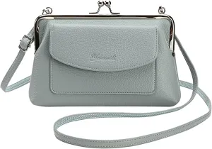 Soft Leather Purses for Women Lightweight Quilted Fabric Handbags for Women Carry Options for Work and Daily Use(Blue)