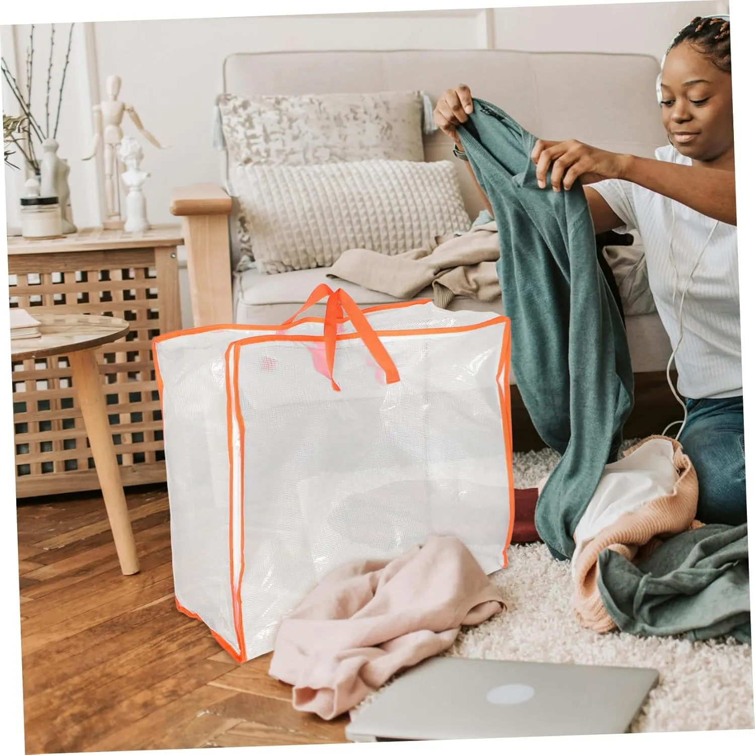SOIMISS 3pcs Large Quilt Storage Bag Tote Bag for Hanging Clothes Travel with Zipper Foldable Storage for Moving Garment Luggage