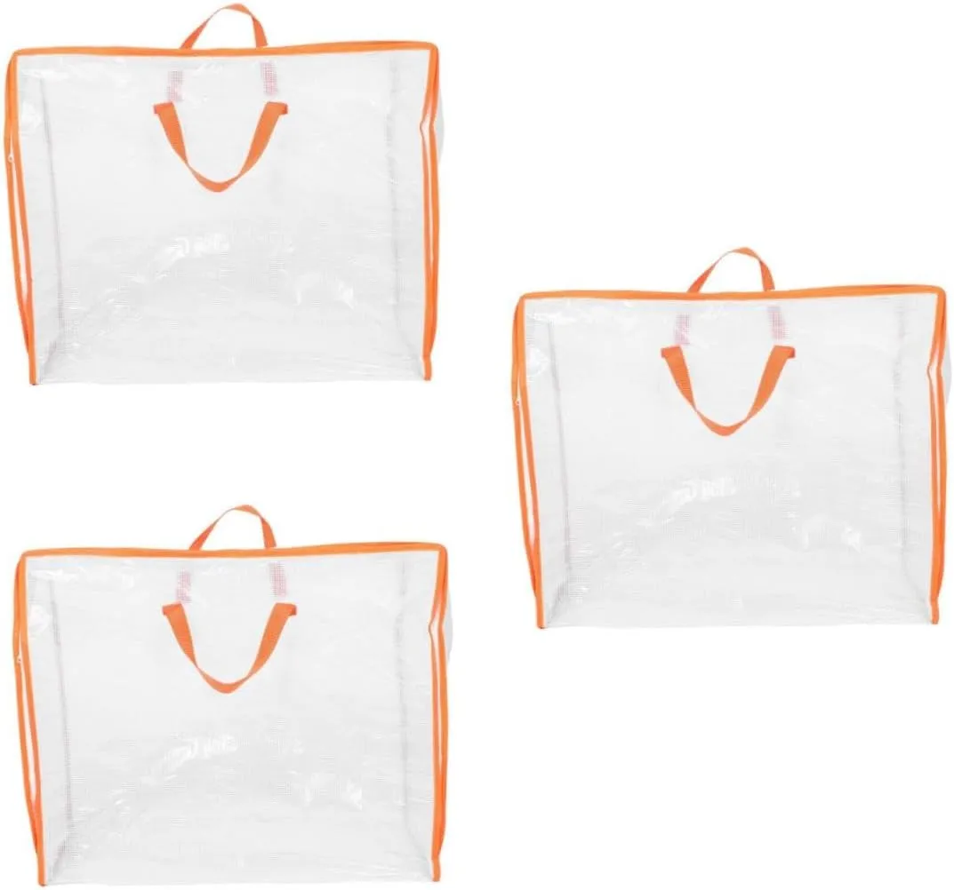 SOIMISS 3pcs Large Quilt Storage Bag Tote Bag for Hanging Clothes Travel with Zipper Foldable Storage for Moving Garment Luggage