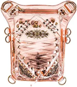 Steampunk Waist Bags for Women Leather Multifunctional Crossbody Bag Shoulder Bag With Belt Buckle