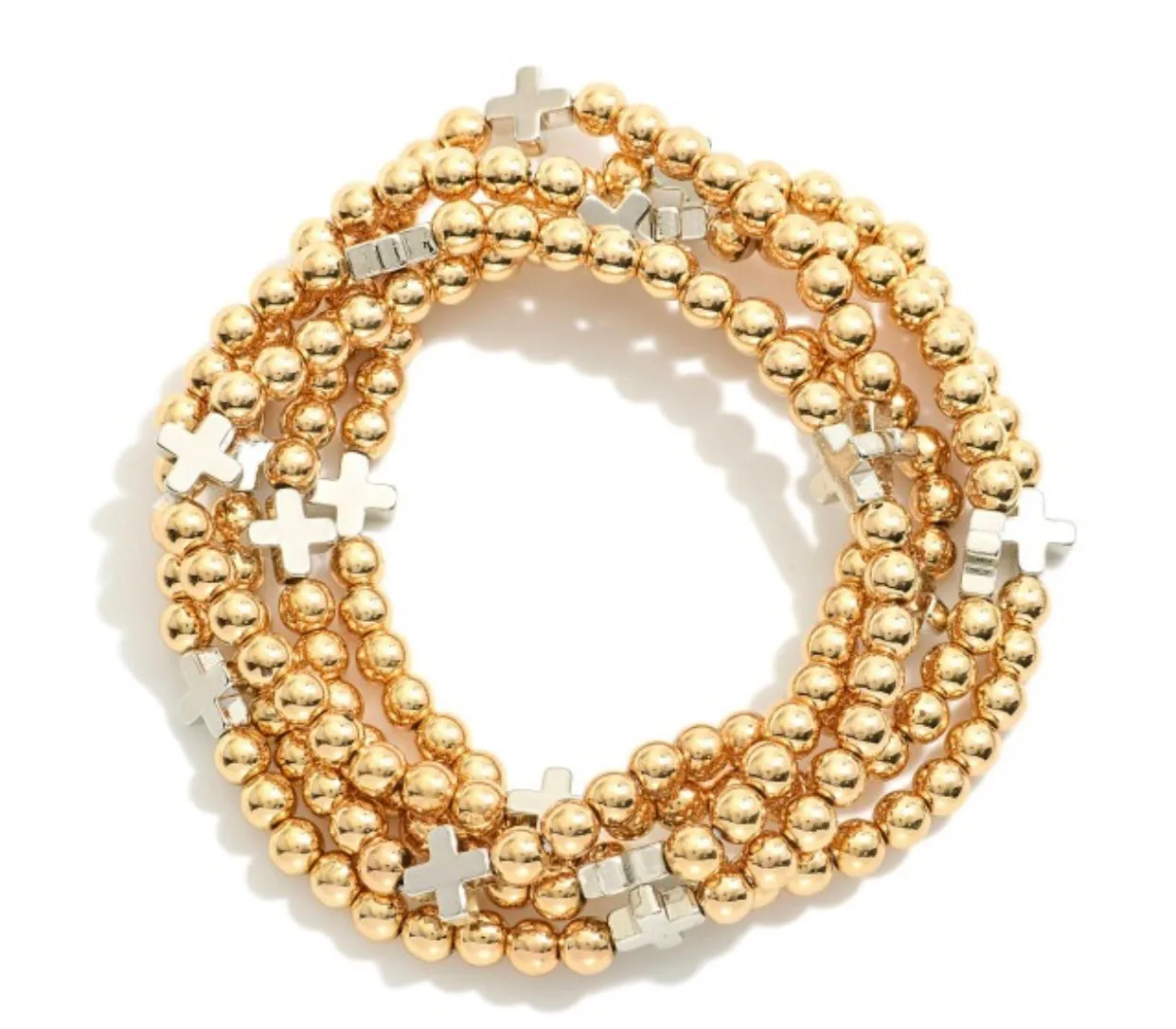 Stretch Bead Bracelets with Crosses