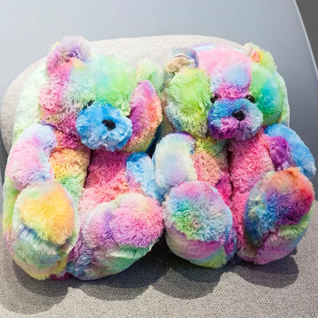 Teddy Bear Plush Slippers Cartoon Cute Bear House Slipper