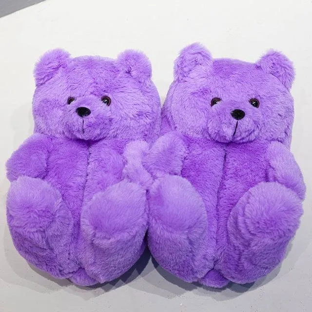 Teddy Bear Plush Slippers Cartoon Cute Bear House Slipper