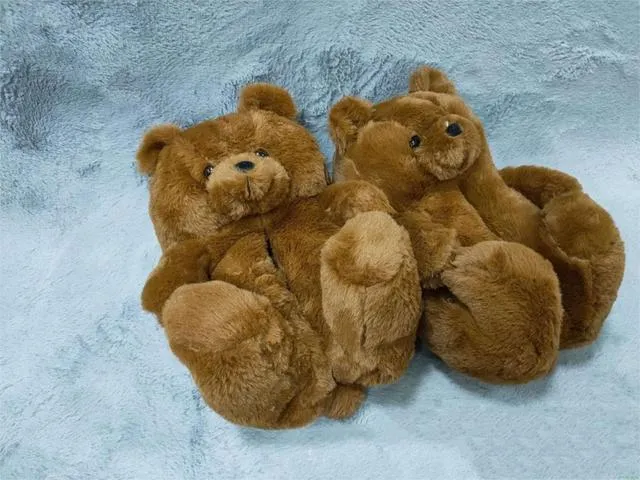 Teddy Bear Plush Slippers Cartoon Cute Bear House Slipper