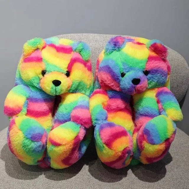Teddy Bear Plush Slippers Cartoon Cute Bear House Slipper