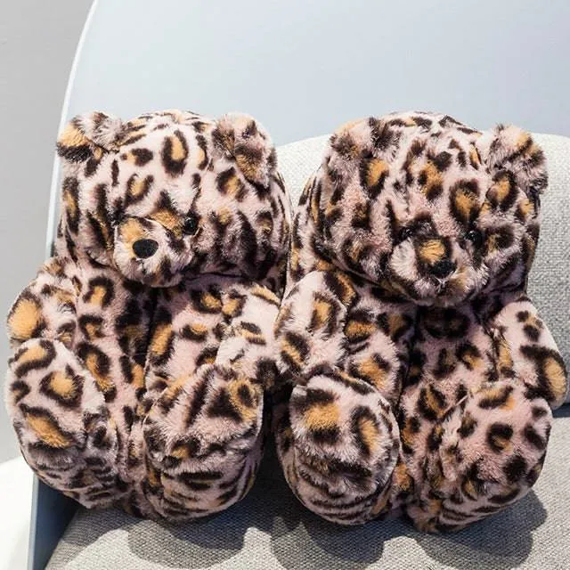 Teddy Bear Plush Slippers Cartoon Cute Bear House Slipper
