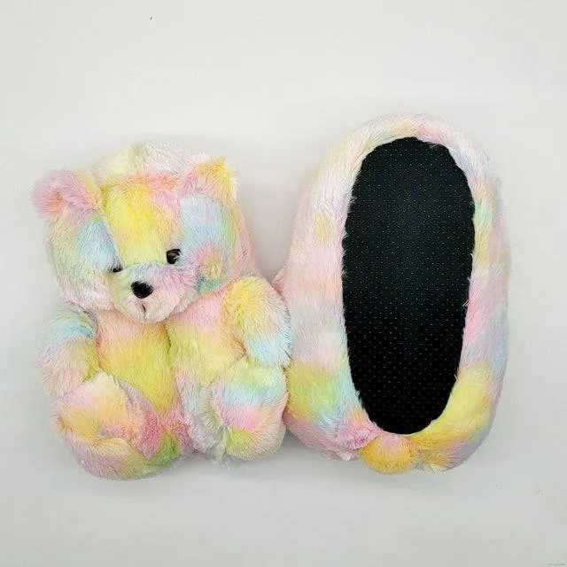 Teddy Bear Plush Slippers Cartoon Cute Bear House Slipper