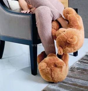 Teddy Bear Plush Slippers Cartoon Cute Bear House Slipper