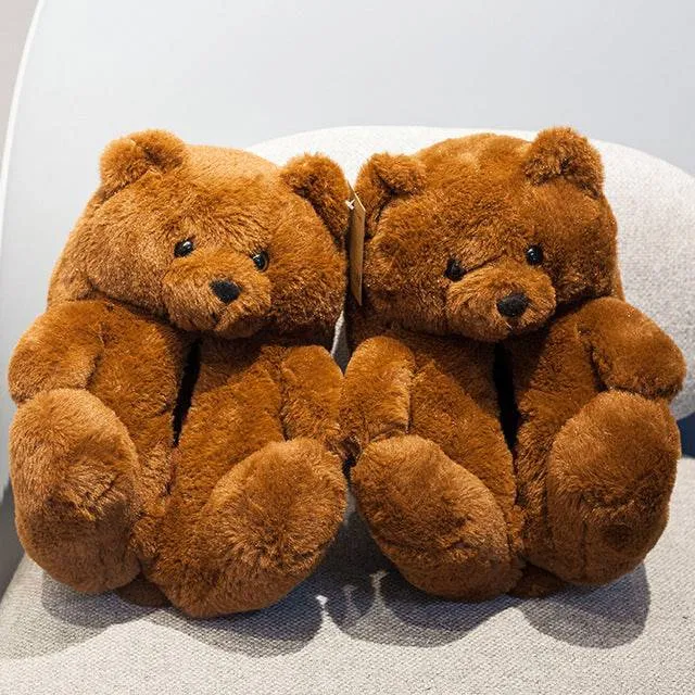 Teddy Bear Plush Slippers Cartoon Cute Bear House Slipper