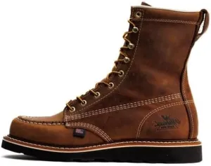 Thorogood American Heritage 8 Moc Toe Work Boots for Men Made with Full-Grain Leather, Soft Toe, Slip-Resistant Wedge Outsole and Comfort Footbed; EH Rated