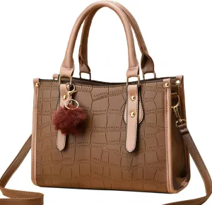 Tote Bag For Women Leather Furry Handbags Ladies Purse Satchel Shoulder Bags For Work Shopping Travel