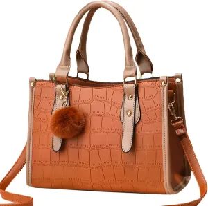 Tote Bag For Women Leather Furry Handbags Ladies Purse Satchel Shoulder Bags For Work Shopping Travel
