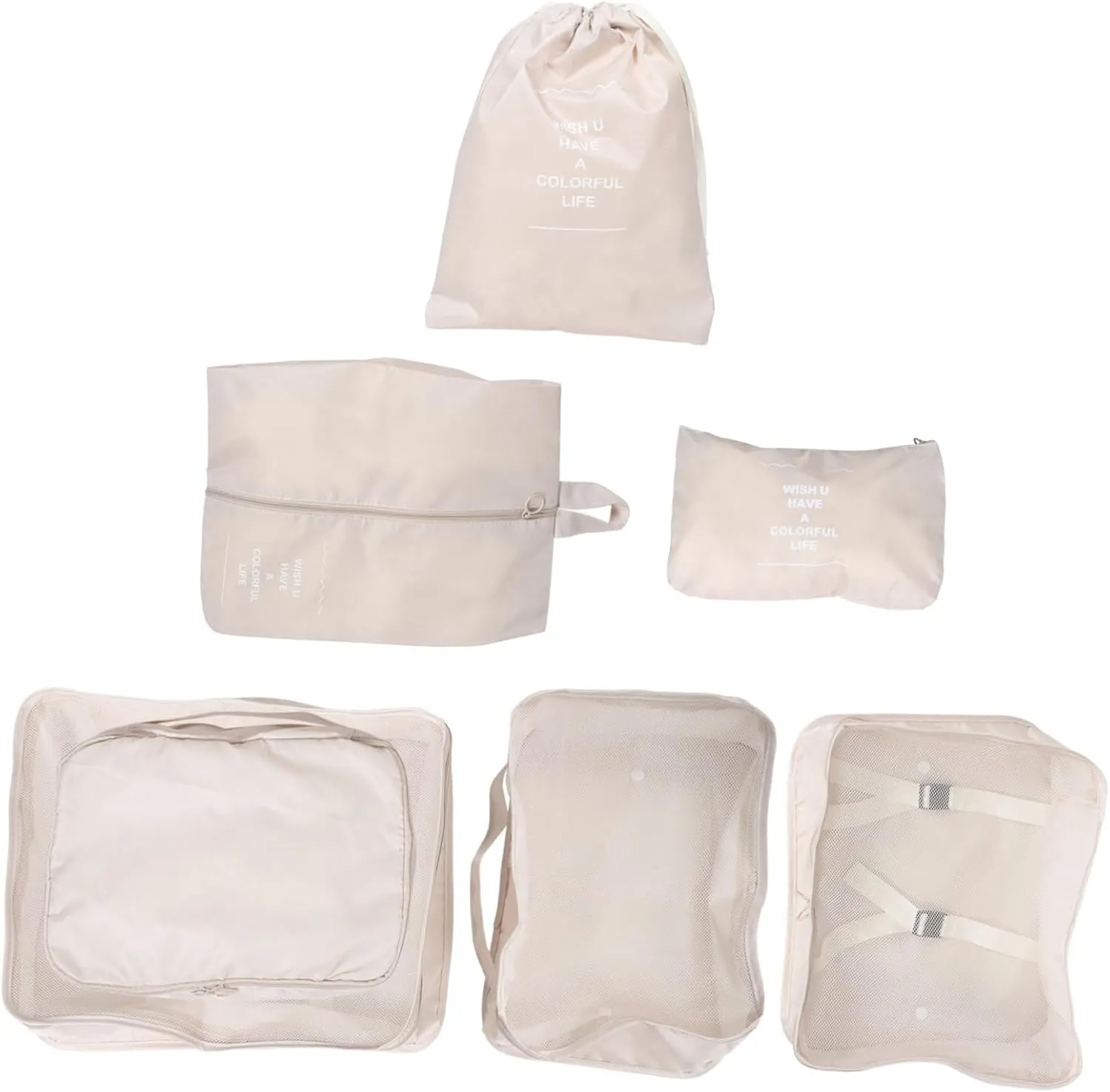 Travel Packing Set 7 Pcs Suitcase Organizer Luggage Packing Bags Laundry Bag Clothing Storage Suitcase Organizer Pouches Compact Sturdy for Home Travel