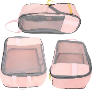 Travel Set 3 Compression Packing Cubes Oxford Fabric Luggage Organizer Mesh Storage Bags Lightweight Suitcase Packing Cubes for Business Leisure