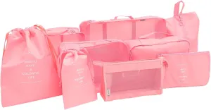 Travel Storage Bag Set 9pc Suit Travel Bag Reusable Packing Cubes for Luggage Compact Lightweight Home Organizers