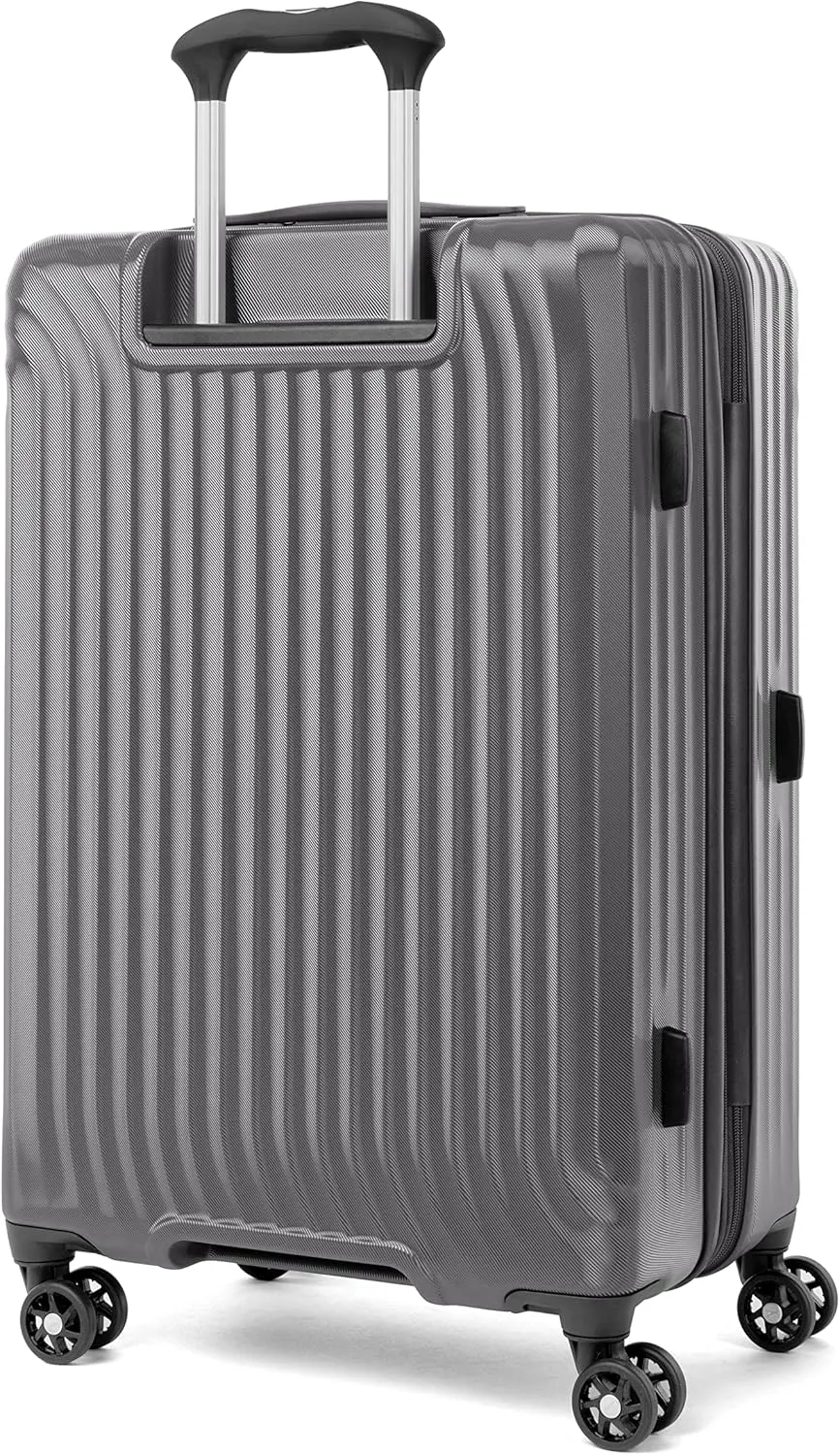 Travelpro Maxlite Air Hardside Expandable Checked Luggage, 8 Spinner Wheels, Lightweight Hard Shell Polycarbonate Suitcase, Shadow Grey, Checked Medium 25-Inch