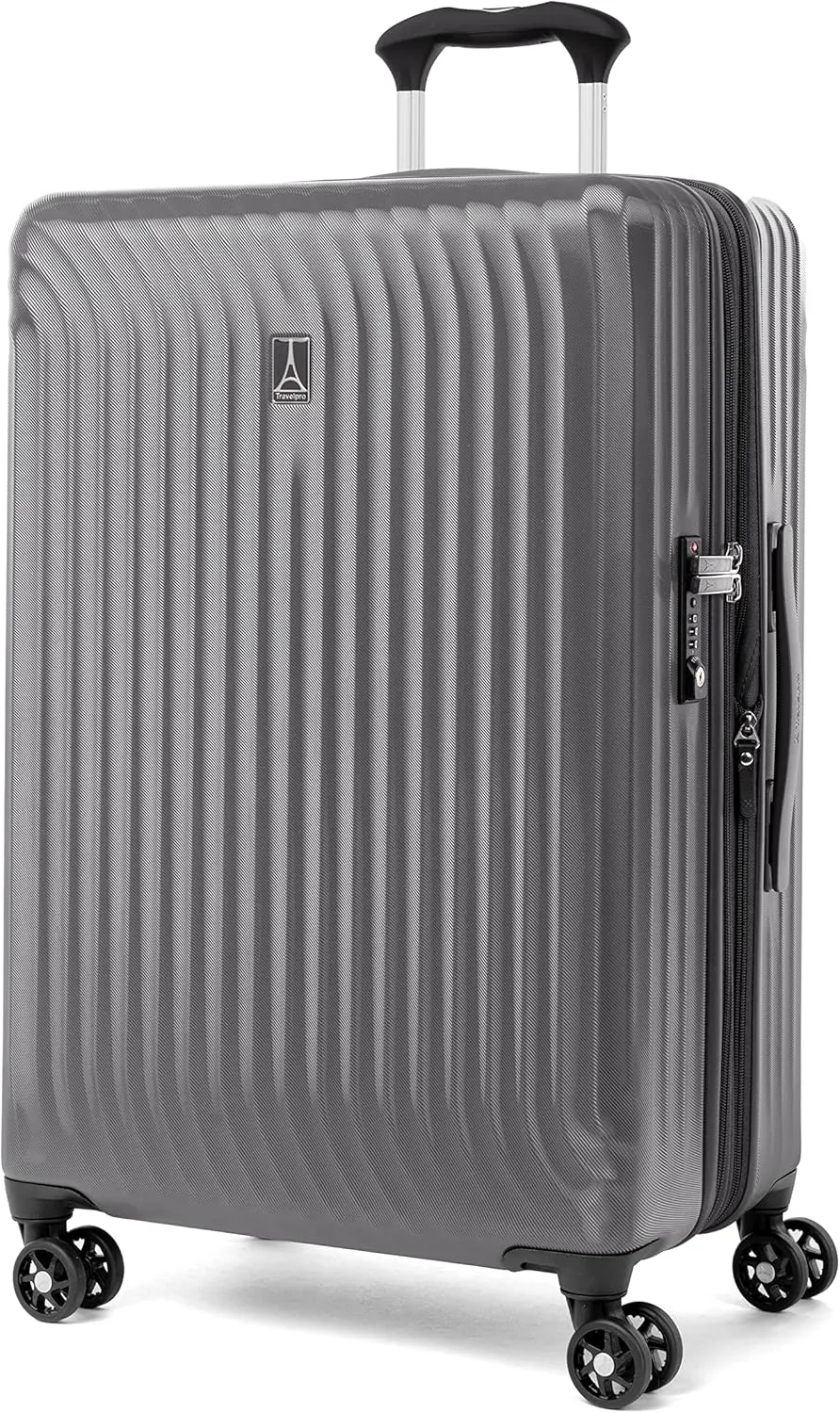 Travelpro Maxlite Air Hardside Expandable Checked Luggage, 8 Spinner Wheels, Lightweight Hard Shell Polycarbonate Suitcase, Shadow Grey, Checked Medium 25-Inch