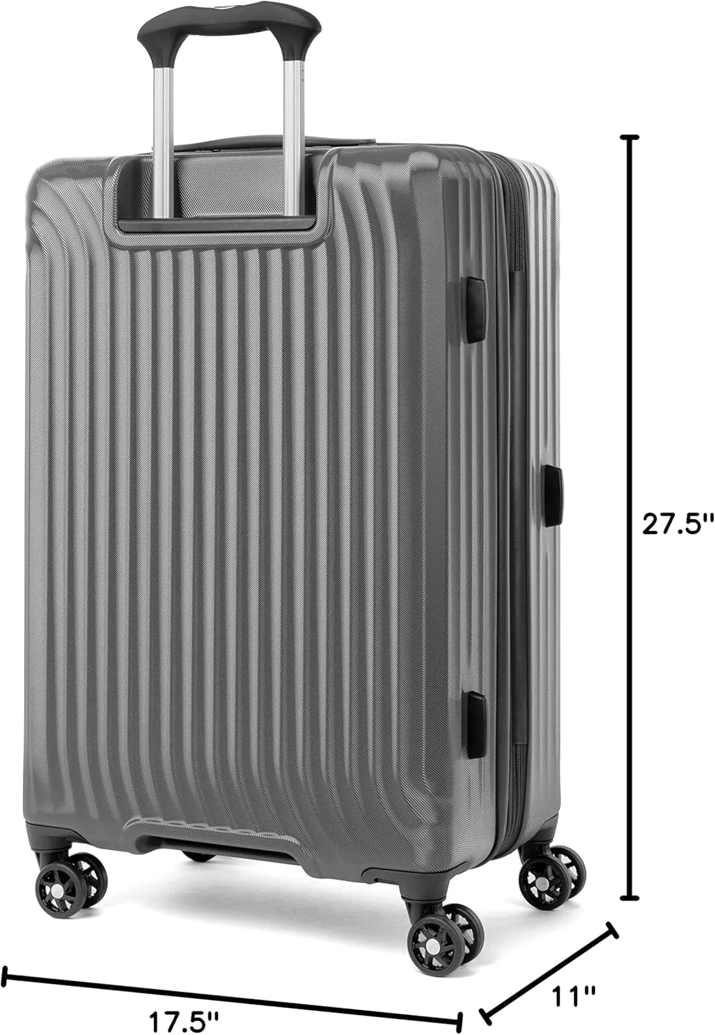 Travelpro Maxlite Air Hardside Expandable Checked Luggage, 8 Spinner Wheels, Lightweight Hard Shell Polycarbonate Suitcase, Shadow Grey, Checked Medium 25-Inch