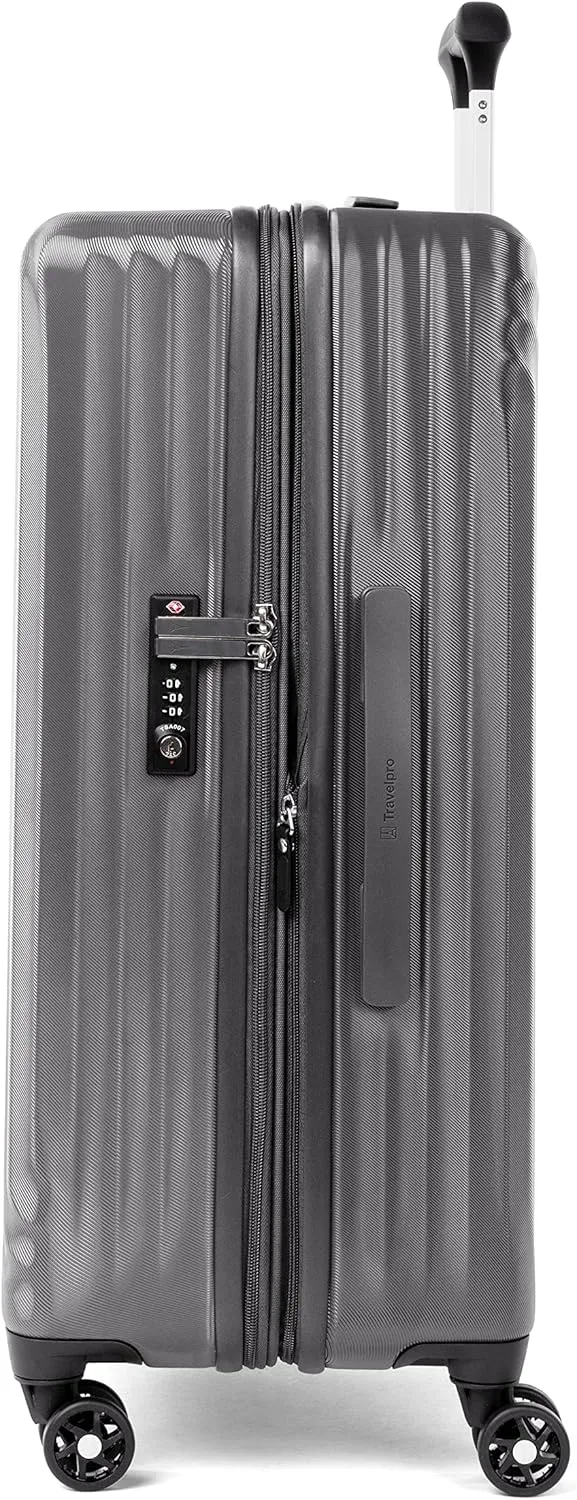 Travelpro Maxlite Air Hardside Expandable Checked Luggage, 8 Spinner Wheels, Lightweight Hard Shell Polycarbonate Suitcase, Shadow Grey, Checked Medium 25-Inch