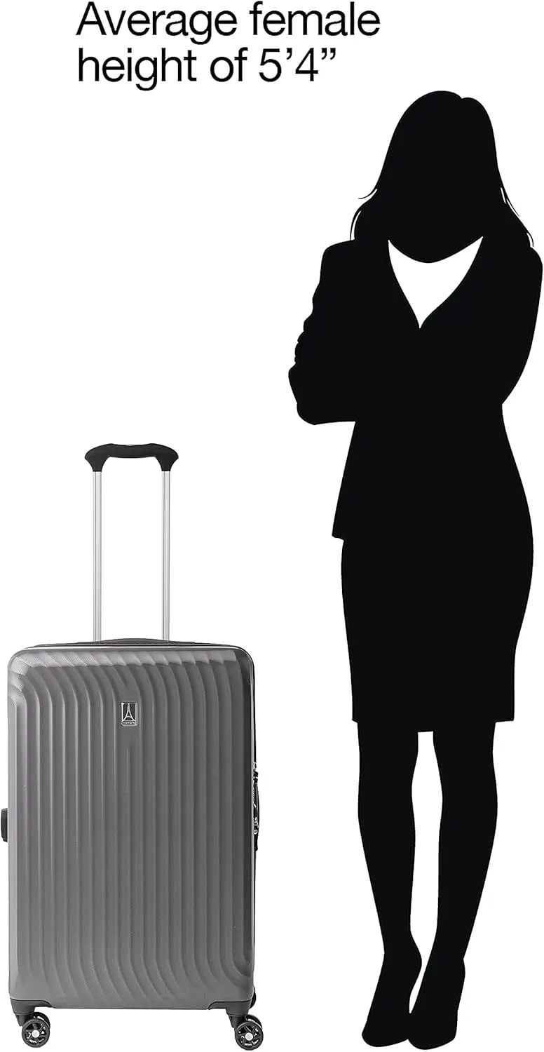 Travelpro Maxlite Air Hardside Expandable Checked Luggage, 8 Spinner Wheels, Lightweight Hard Shell Polycarbonate Suitcase, Shadow Grey, Checked Medium 25-Inch