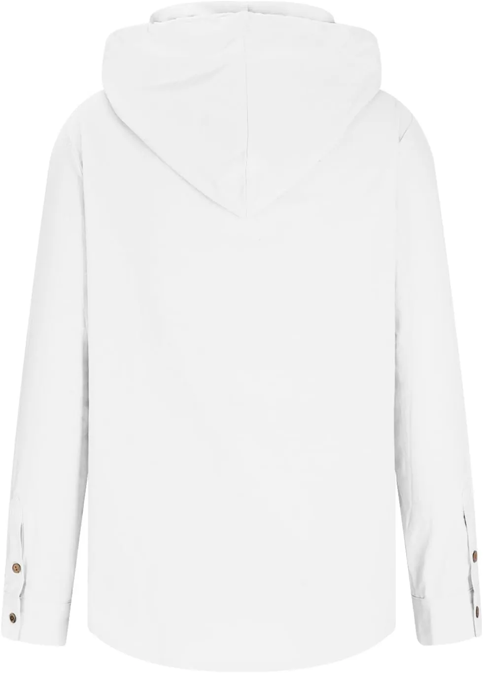 Tshirts for Men Cotton Linen Button Up Hoodies Loose Solid Pullovers Long Sleeve Casual Spring Hooded Blouses Tops