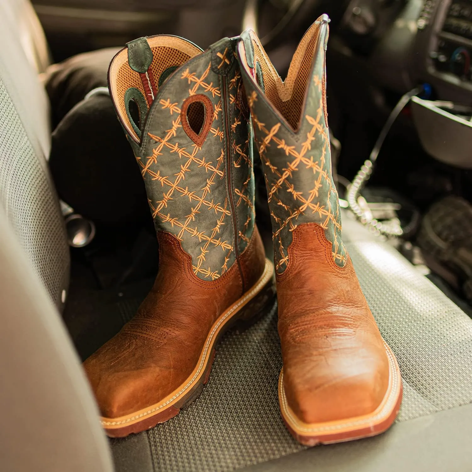 Twisted X Men's 12" Western Work Boot, Square Toe Alloy Toe with CellStretch