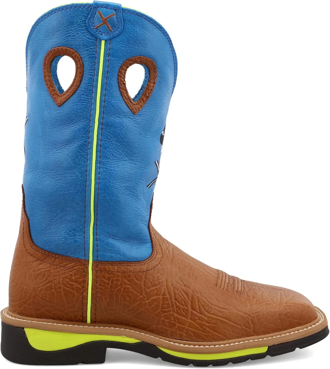 Twisted X Men's 12" Western Work Boot, Square Toe with CellStretch