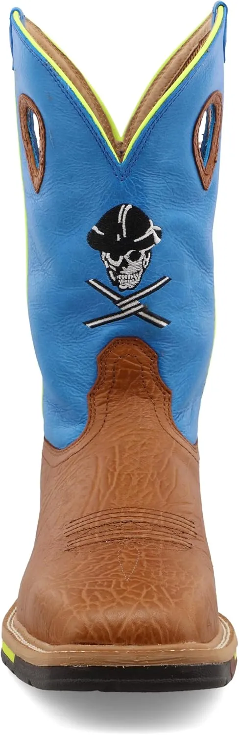 Twisted X Men's 12" Western Work Boot, Square Toe with CellStretch