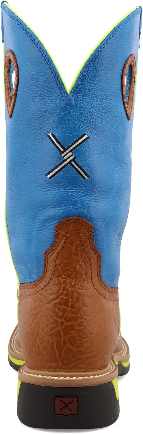 Twisted X Men's 12" Western Work Boot, Square Toe with CellStretch