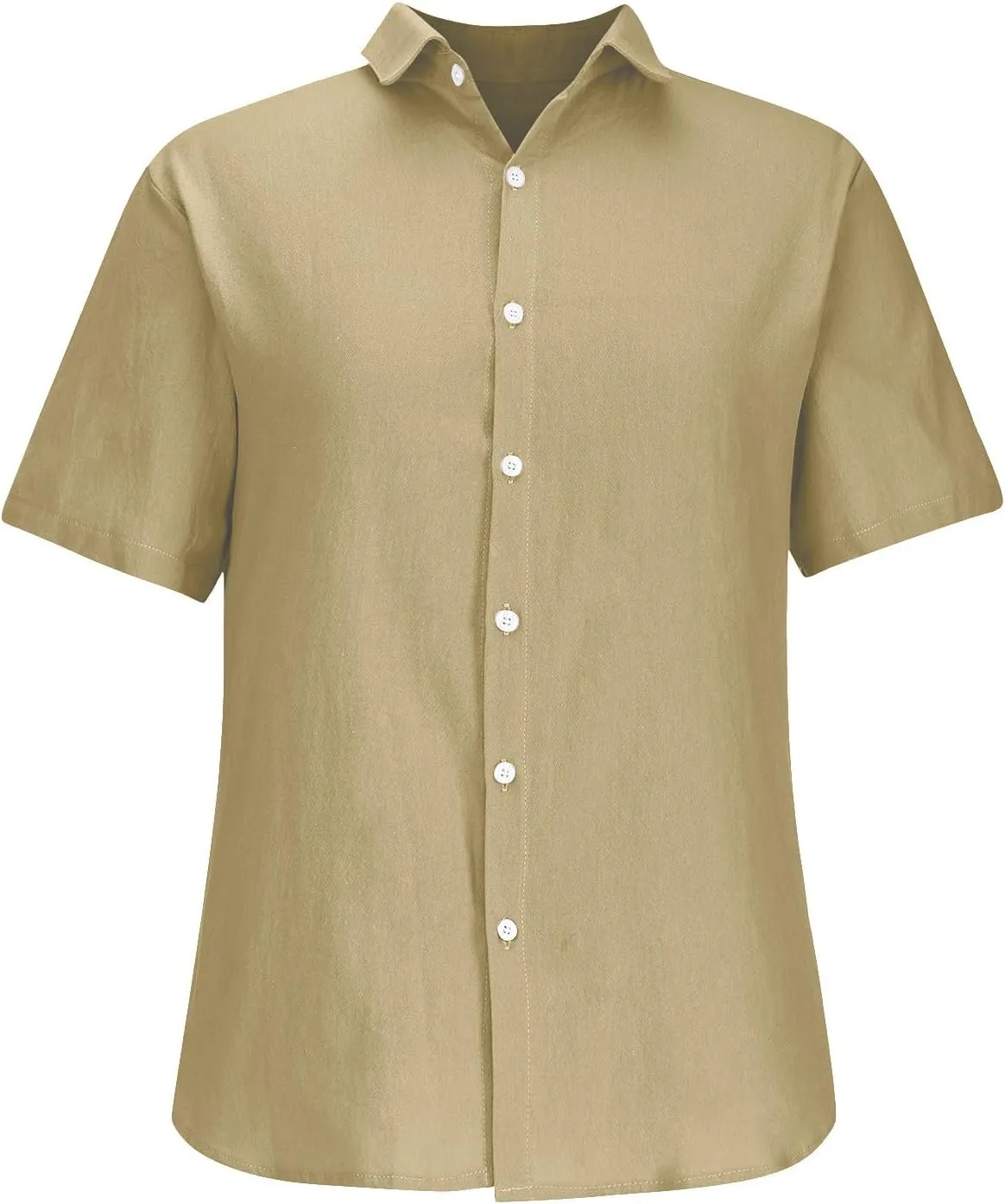Uillui Mens Cotton Linen Tshirt Shirts Casual Work Dress Short Sleeve Button Down Shirts Summer Hawaiian Beach Cuban Shirt