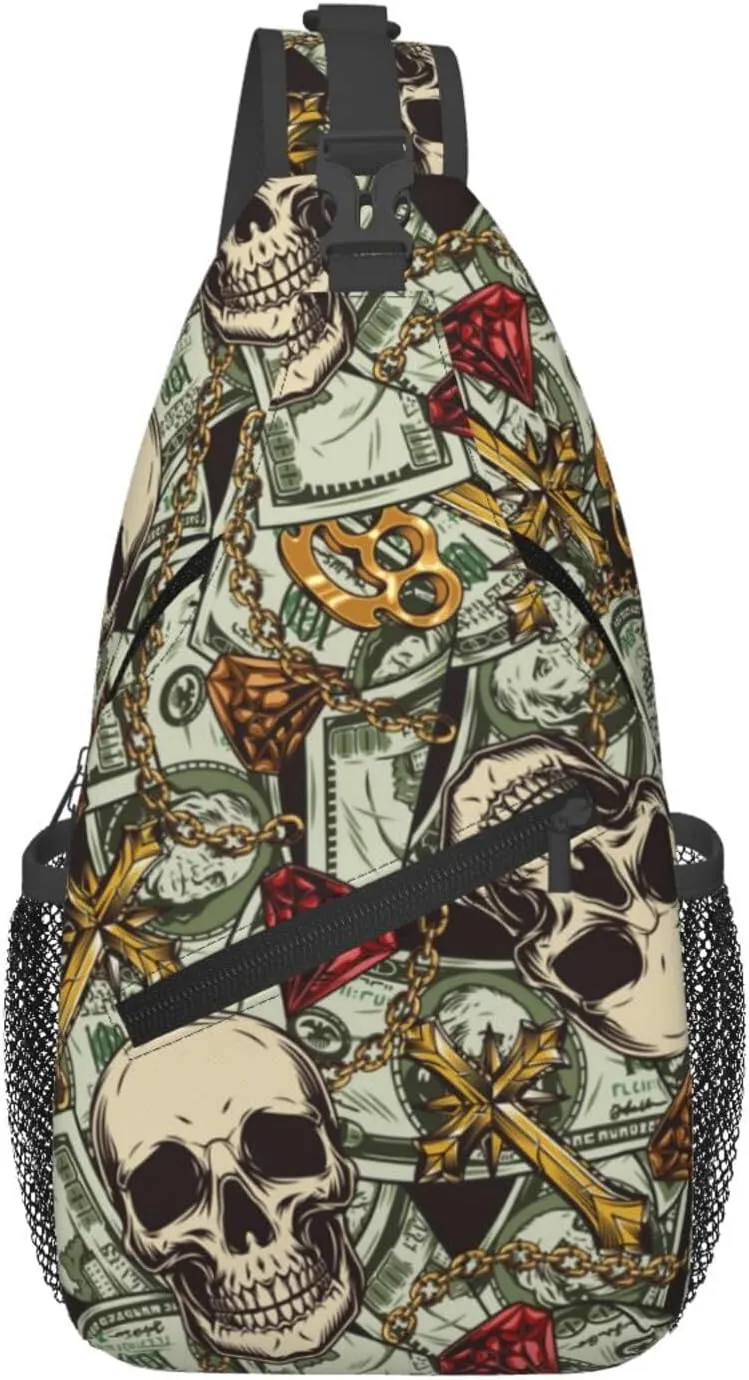 Us Bill Dollars Money Sling Backpack Chest Bag Crossbody Shoulder Bag Gym Cycling Travel Hiking Daypack For Men Women