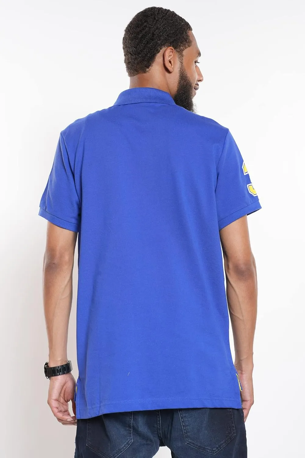 U.S. Polo Assn. Men's Short-Sleeve Polo Shirt with Applique, Casual Summer Slim Fit Polo Shirt with Contrast Color