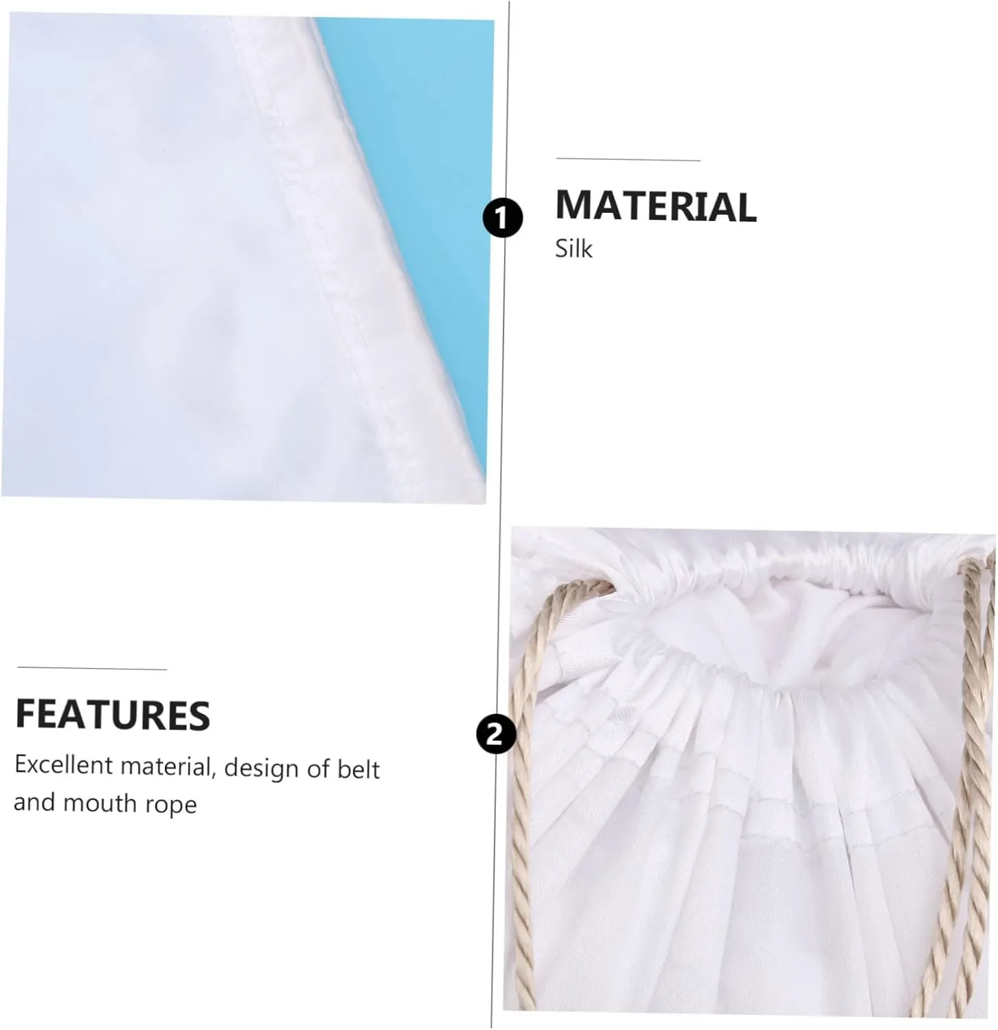 VANZACK 2pcs Silk Storage Bag Large Capacity Dustproof Household Clothing Drawstring