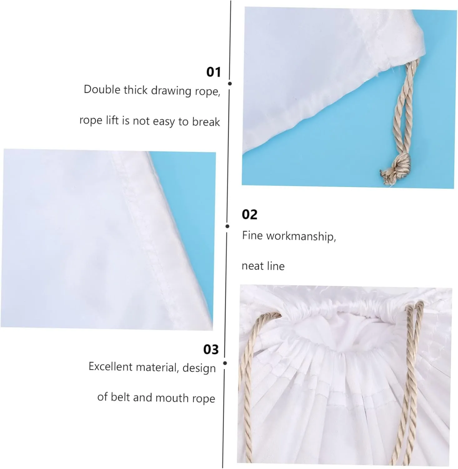 VANZACK 2pcs Silk Storage Bag Large Capacity Dustproof Household Clothing Drawstring