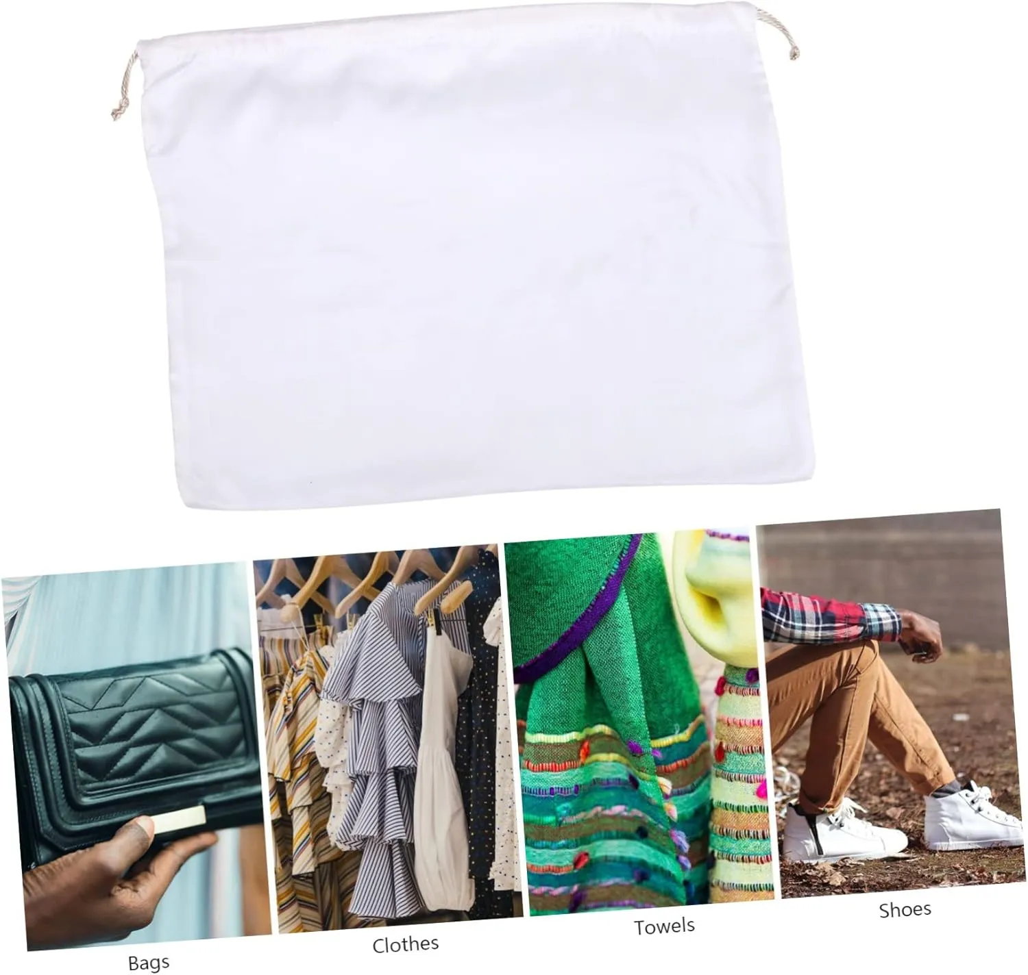 VANZACK 2pcs Silk Storage Bag Large Capacity Dustproof Household Clothing Drawstring