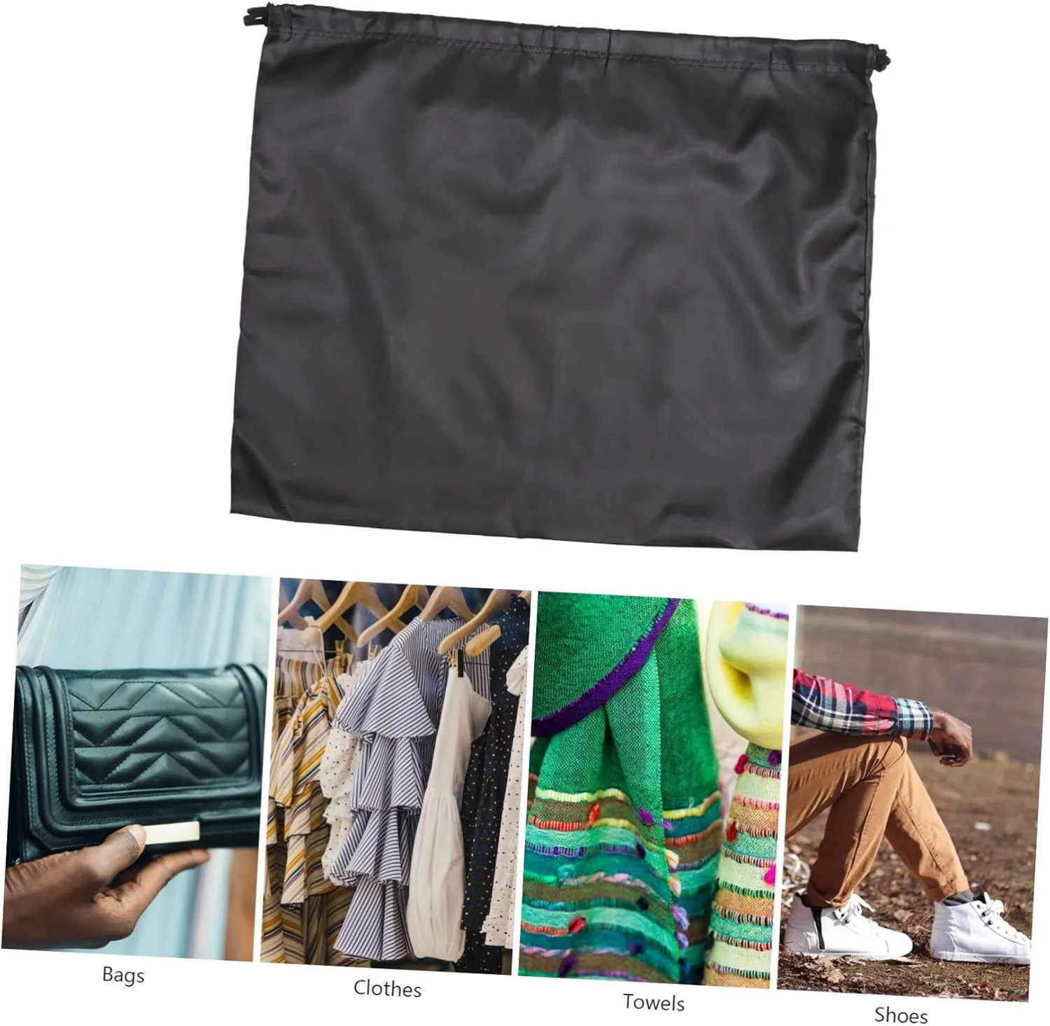 VANZACK Drawstring Storage Bag Set: 2 Pcs Large Capacity Heavy Duty Mesh Drawstring Bag for Household Toy Clothing Quilt Reusable Nylon