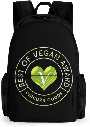 Vegan Heart Fashion Backpack Cute Daypack Unisex Laptop Bag for Travel Business Work