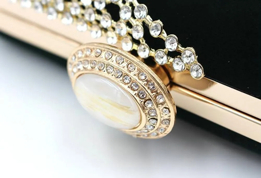 Velvet Evening Bags Women Rhinestone Crystal Embellished Clutch Purses Glitter Chain Handbag Party Wedding 2025