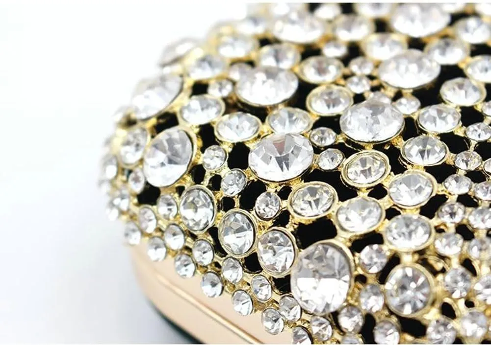 Velvet Evening Bags Women Rhinestone Crystal Embellished Clutch Purses Glitter Chain Handbag Party Wedding 2025