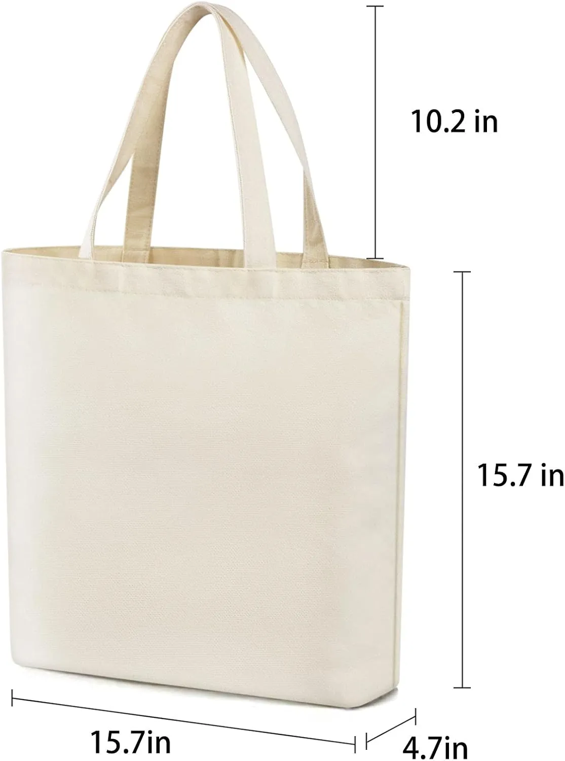 Veyist 2 Pcs Reusable Large Canvas Tote Bags, Blank Multi-purpose Canvas Bags, Suitable for DIY Project, Grocery, Shopping.