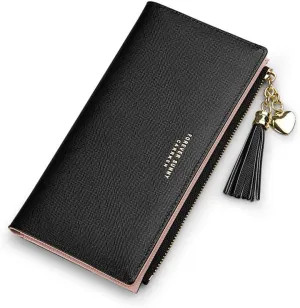 Wallet Women RFID Blocking Small Womens Wallet Leather Slim Phone Clutch Long Coin Purse Travel Zipper Pocket Credit Card Holder for Women Ladies