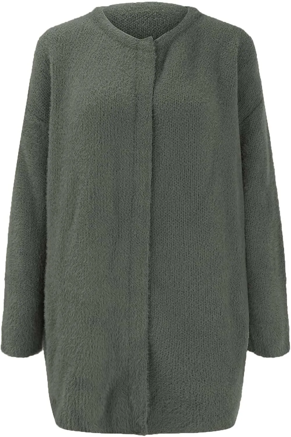 Warm Cardigans for Women Women's Korean Wool Coat Slim Trench Long Coat Fall Winter Elegant Round Ladies Short