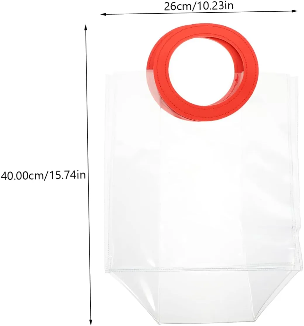 WOFASHPURET Transparent Heart Shaped present Bags Tote Bags for Wedding Favors Reusable Storage Pouch for Portable Handbag for Outdoor Events and Travel