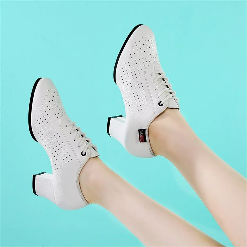 Women Ballroom Dance Shoes, 2Inchs Heels Salsa Performance Practice Dancing Shoes Leather Walking Dance Shoes for Ladies