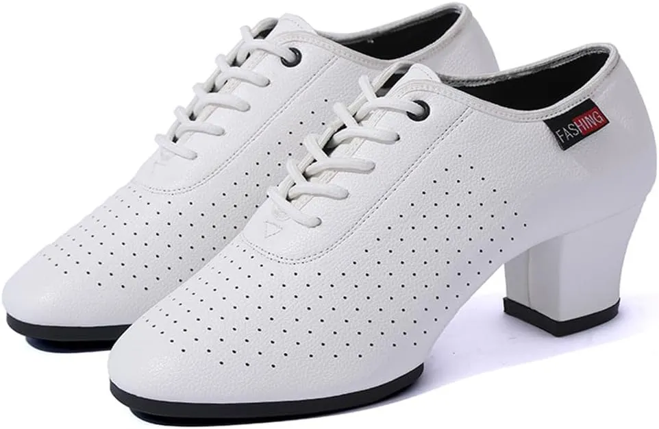 Women Ballroom Dance Shoes, 2Inchs Heels Salsa Performance Practice Dancing Shoes Leather Walking Dance Shoes for Ladies