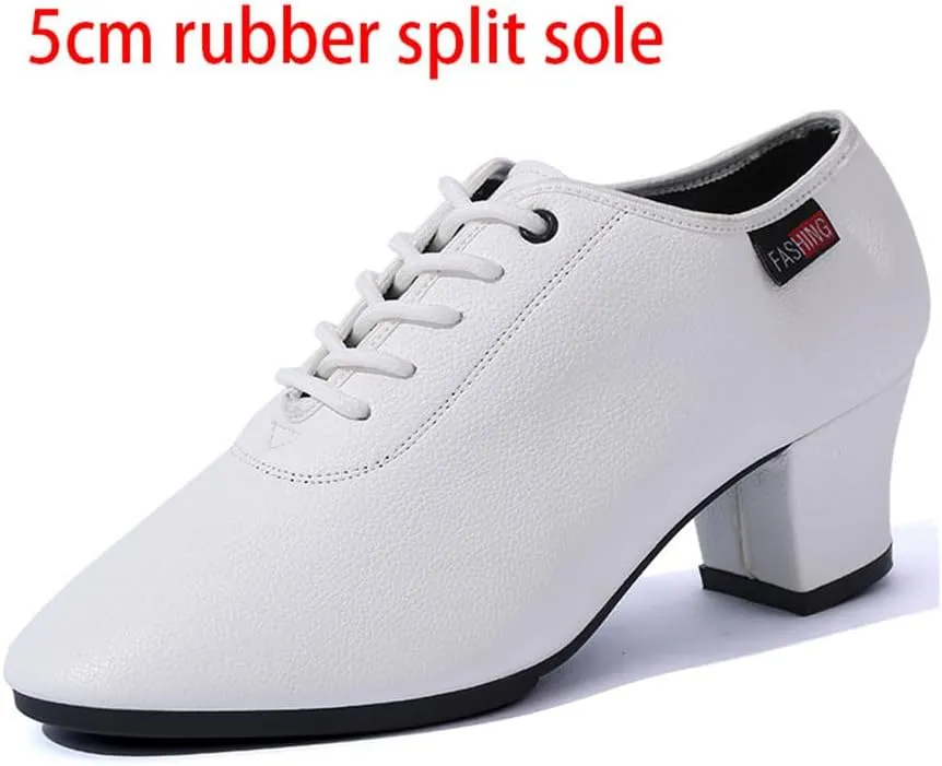 Women Ballroom Dance Shoes, 2Inchs Heels Salsa Performance Practice Dancing Shoes Leather Walking Dance Shoes for Ladies