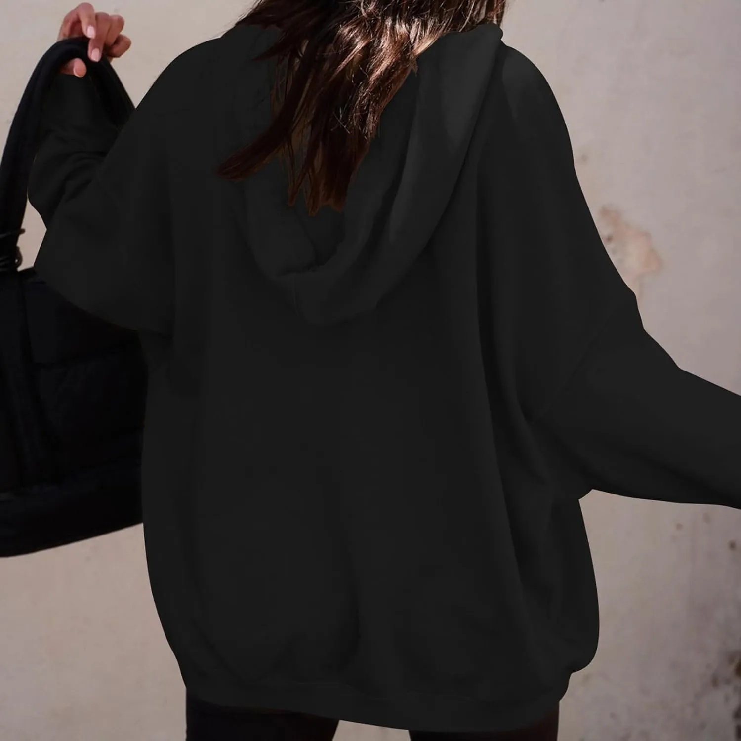 Women Oversized Hoodies Sweatshirt Long Sleeve Solid Color Casual Loose Hooded Top Fall Fashion Pullover Tops