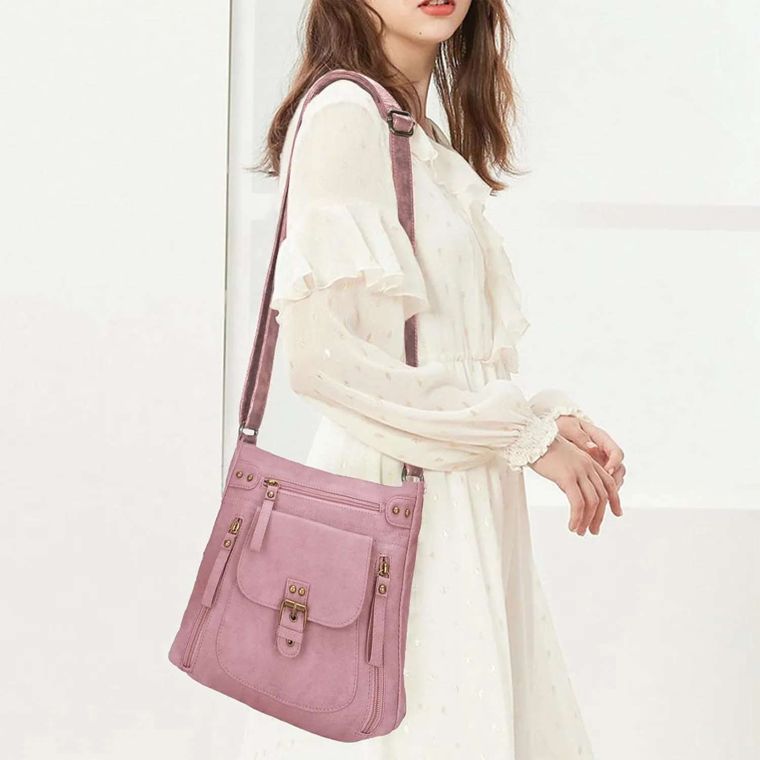 Women's Anti Theft Shoulder Bags Cute Hobo Tote Handbags Mini Clutch Purses with Zipper Closure Messenger Bag(C)