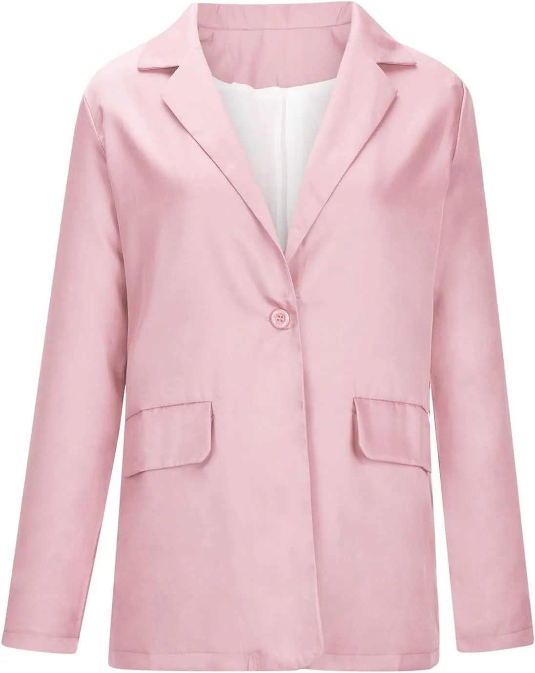 Women's Casual Blazers Long Sleeve Lapel Jacket Slim Open Front Cardigan Work Office Suit Coat with Pockets